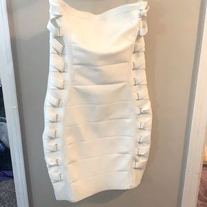 Super sexy white bandeau strapless dress nwt